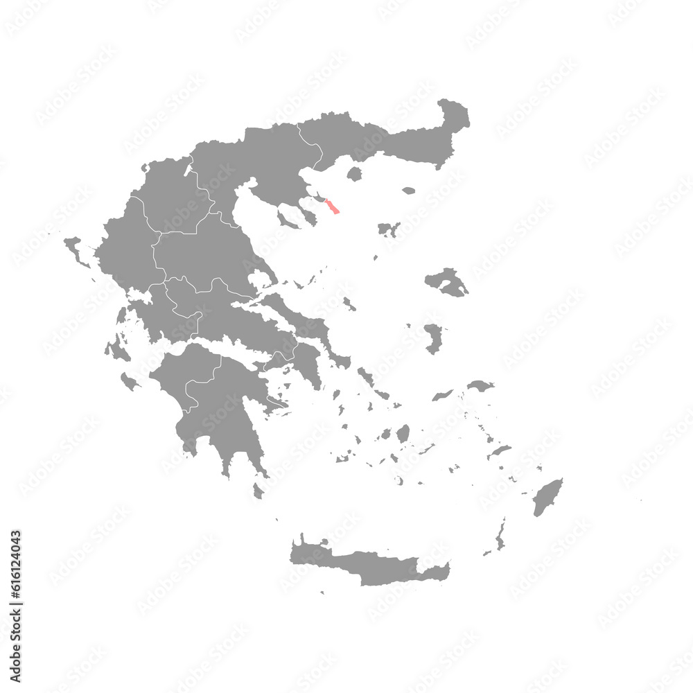Monastic community of Mount Athos map, autonomous region of Greece. Vector illustration.