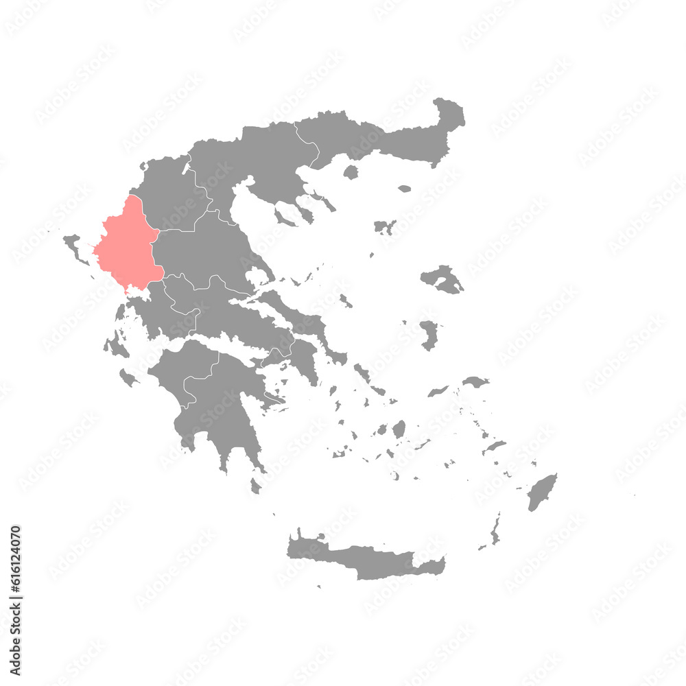 Epirus region map, administrative region of Greece. Vector illustration. Epirus region map, administrative region of Greece. Vector illustration.