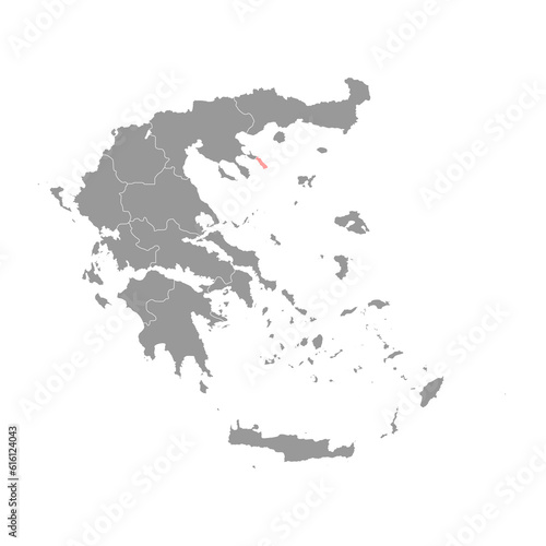 Monastic community of Mount Athos map, autonomous region of Greece. Vector illustration.