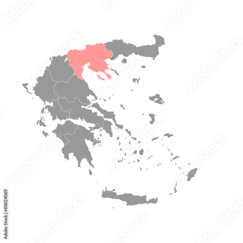 Fototapeta Naklejka Na Ścianę i Meble -  Central Macedonia region map, administrative region of Greece. Vector illustration.