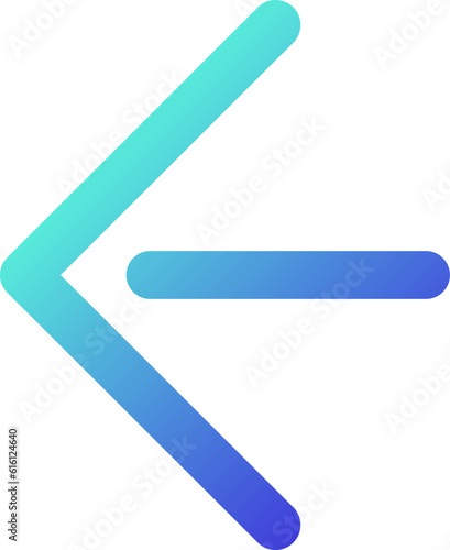 Move back pixel perfect gradient linear ui icon. Website and application navigation. Previous step. Line color user interface symbol. Modern style pictogram. Vector isolated outline illustration