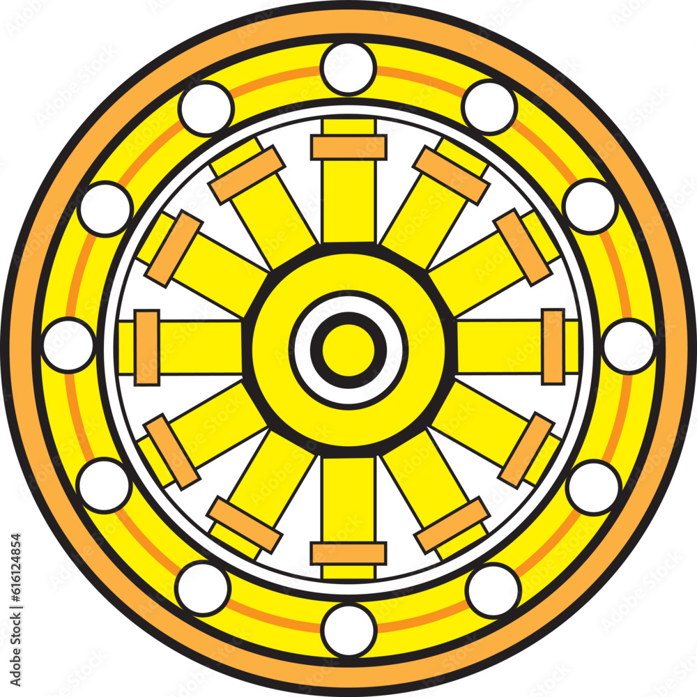 Vetor De The Thammachak Figure Is One Of The Symbols In Buddhism Do vetor-de-the-thammachak-figure-is-one-of-the-symbols-in-buddhism-do