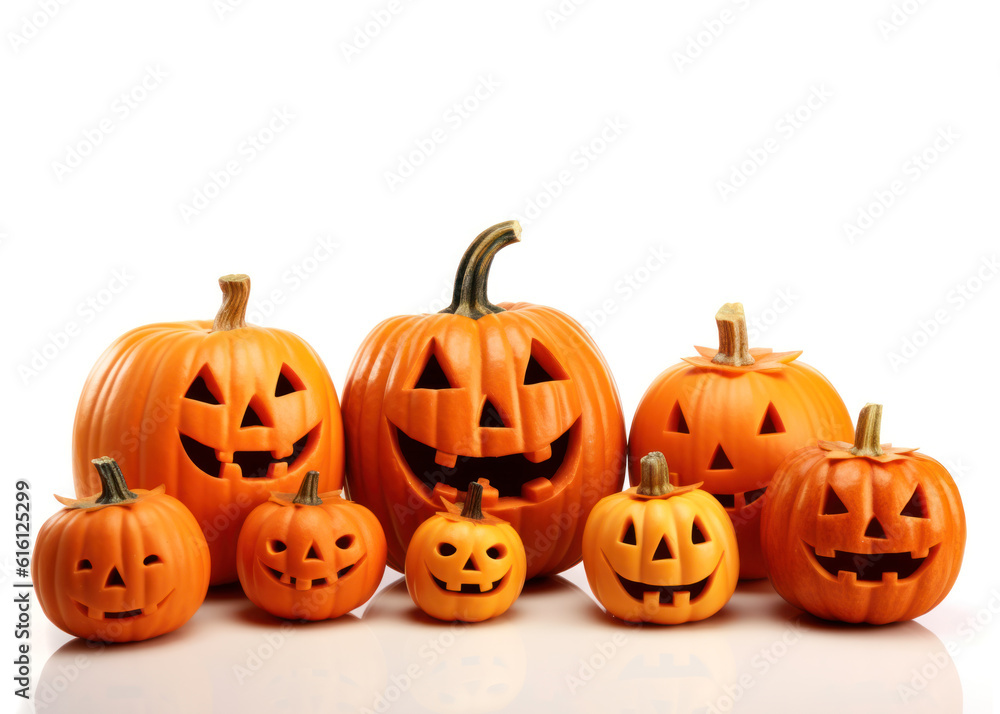Halloween pumpkins isolated on white background Halloween pumpkins isolated on white background