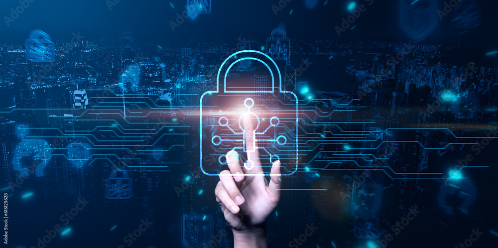 Businessman online security network protection in personal data, wireless data connection transmission technology, ai internet telecommunication connecting people smart devices, city blue background Businessman online security network protection in personal data, wireless data connection transmission technology, ai internet telecommunication connecting people smart devices, city blue background