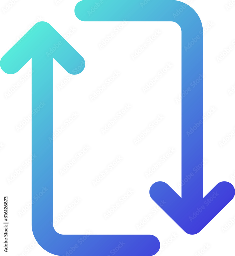 Repeat pixel perfect gradient linear ui icon. Update messenger app. Repetition of multimedia file. Line color user interface symbol. Modern style pictogram. Vector isolated outline illustration Repeat pixel perfect gradient linear ui icon. Update messenger app. Repetition of multimedia file. Line color user interface symbol. Modern style pictogram. Vector isolated outline illustration