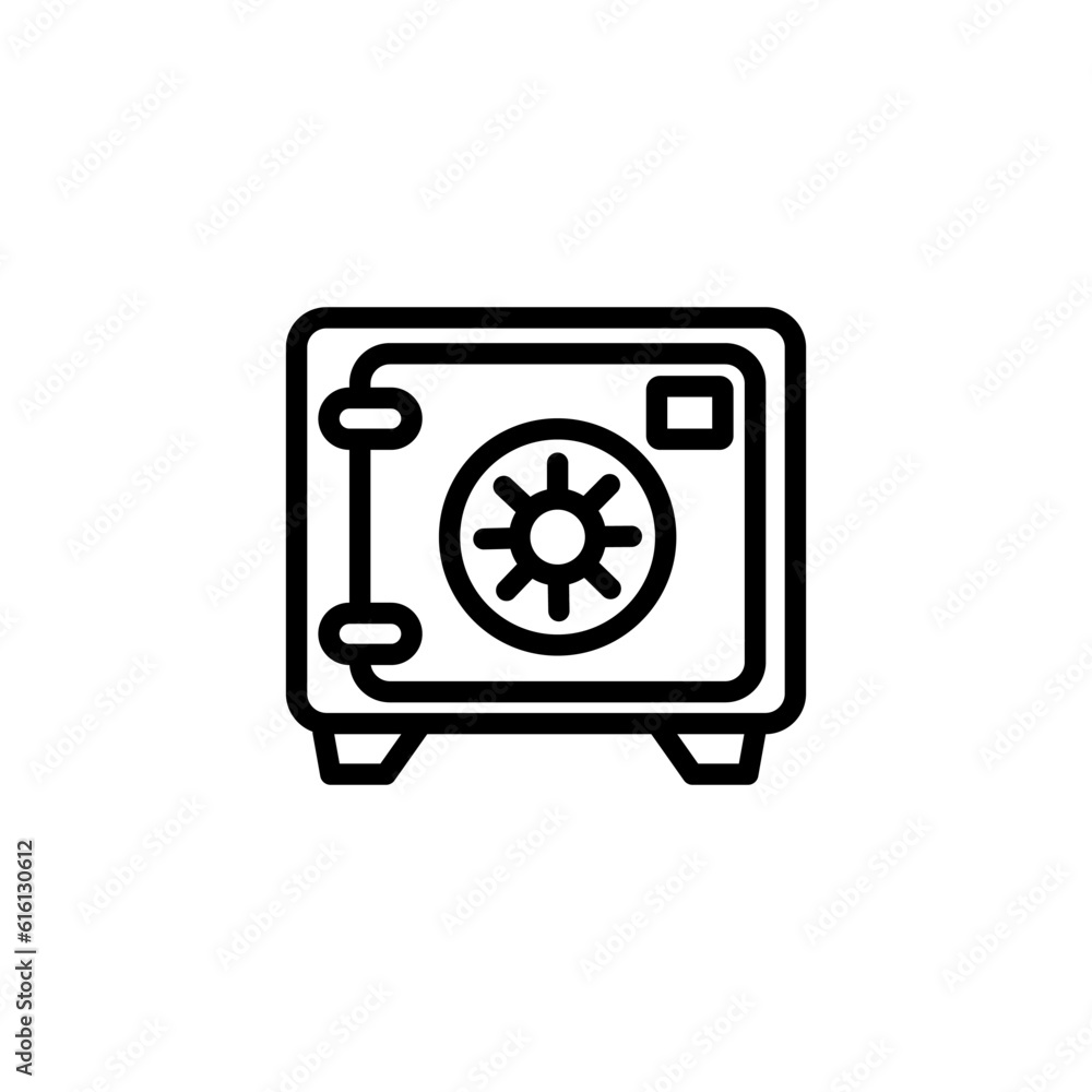 Safe deposit box icon. Safe deposit box vector design. isolated on white background Safe deposit box icon. Safe deposit box vector design. isolated on white background