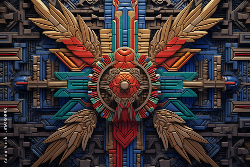 An image featuring abstract representations of Assyrian symbols, with ...