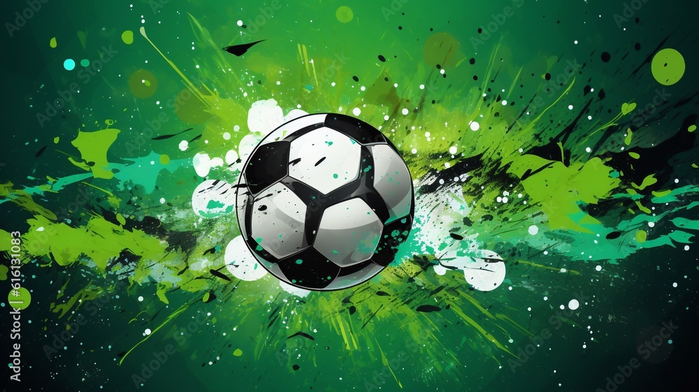 Fototapeta premium Soccer ball in burning fire flames Generative AI