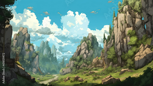 Brilliant boondocks consisting of forests and crags