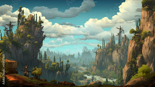 Brilliant boondocks consisting of forests and crags