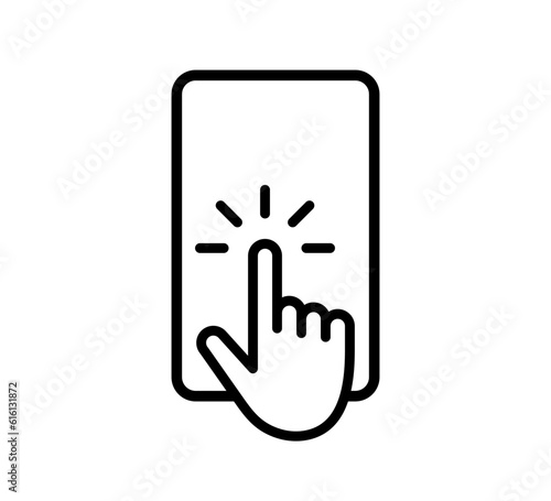 Vector tap with finger icon. Tablet, mobile phone tap, click, swipe icon.