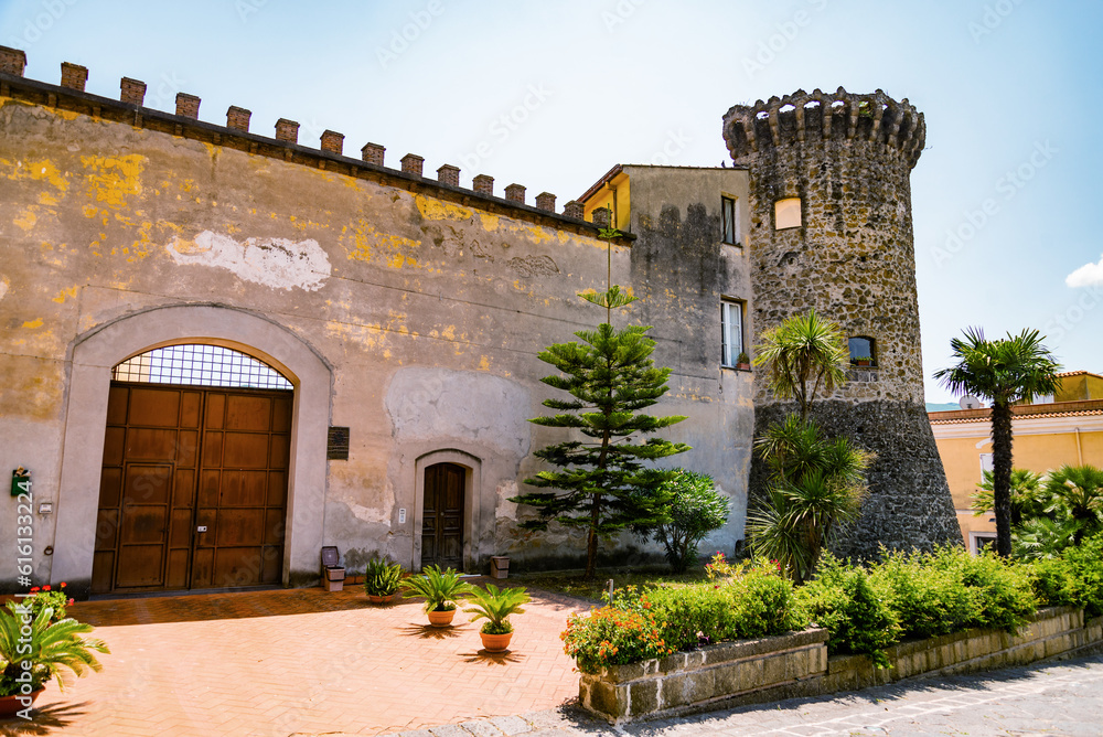 Sessa Aurunca, Campania. The main gate fo the town, called Porta dei Cappuccini. Part of the wall built in the XV century.