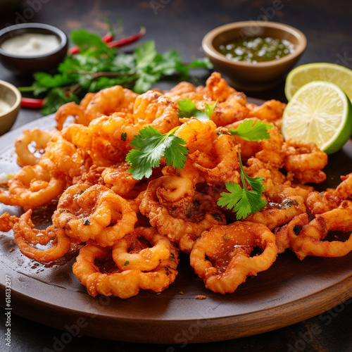 Deep fried prawns with a delicious sauce