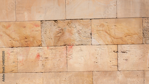 Pared de bloques de piedra