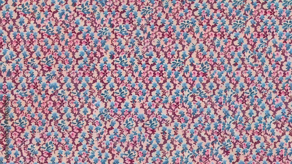 Fototapeta premium wallpaper pattern of pink and blue flowers