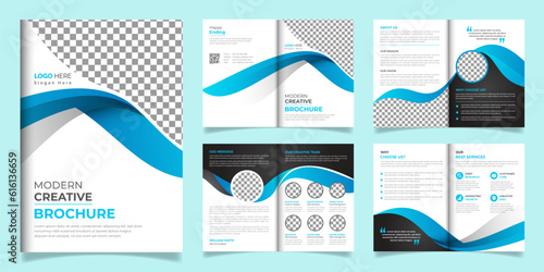 Professional modern colorful company profile pages brochure template layout design, modern colorful shape minimalist business brochure or annual report template design all elements and text editable