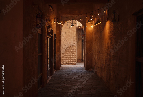 Al seef-old historical district with traditional Arabic architecture. © YURII Seleznov