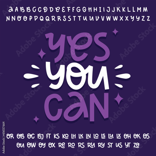 Hand drawn doodle font. Fun simple vector alphabet. This vector font allow you to create a lot of great works such as posters, magazines, printings, web hand drawn typography etc.