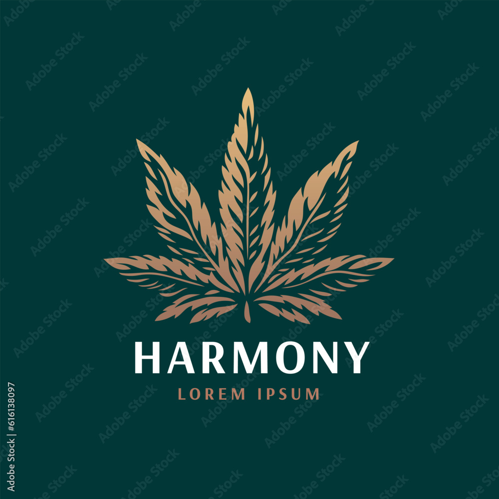 Cannabis leaf emblem. Vector logo template. Cannabis leaf emblem. Vector logo template.