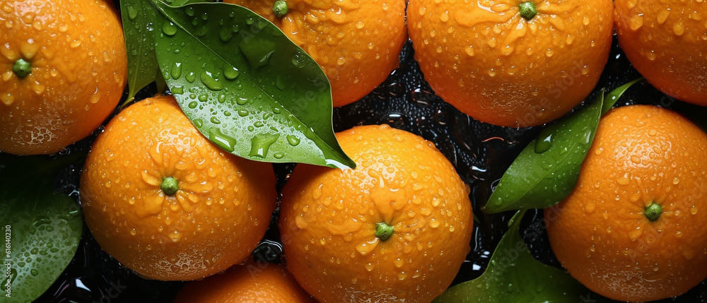 fresh tangerines background with drop of water, Generative AI fresh tangerines background with drop of water, Generative AI