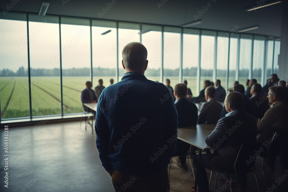 Fototapeta premium Visit the farm scene through the farm glass window