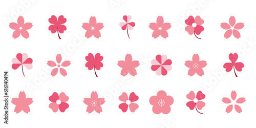Big bundle of pink flower bloom icon element
