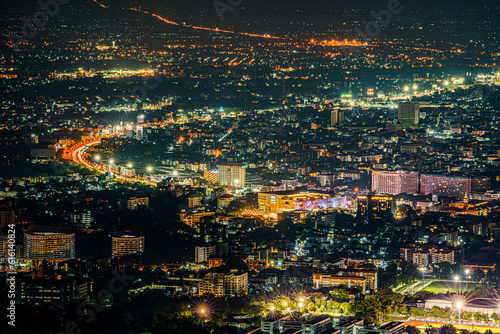 Chiang Mai city view at night.