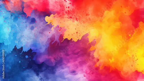 A colorful and abstract watercolor splash background. This background features bold and expressive brushstrokes that create a burst of color and art for graphic design projects. AI Generative
