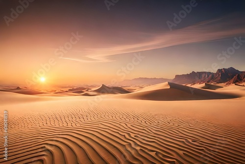 sunset in the desert AI Generated 