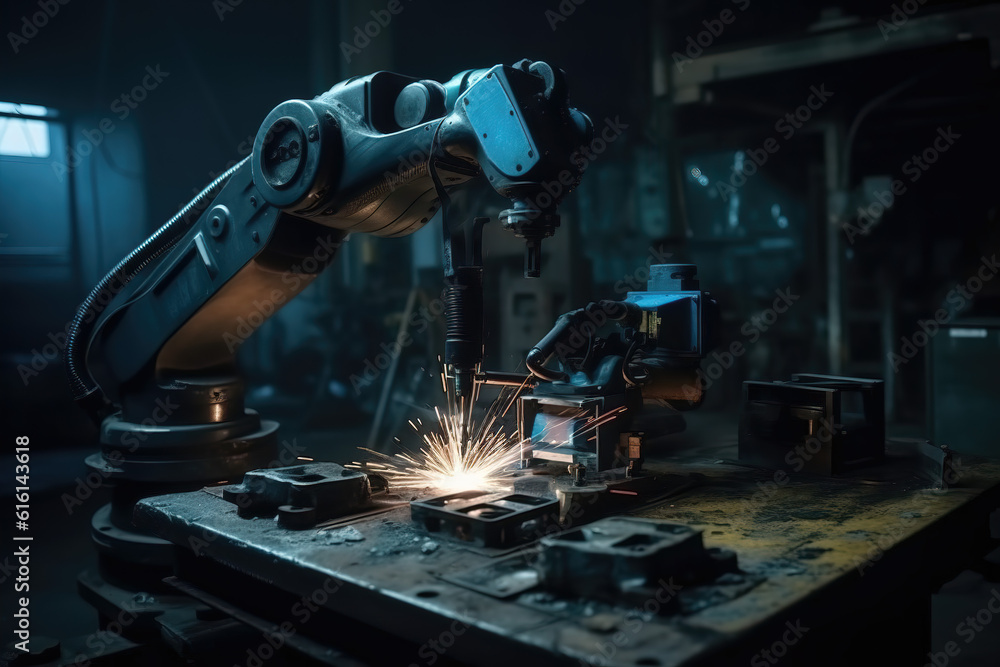 Fototapeta premium Background diagram of welding operations for workers in the factory production workshop