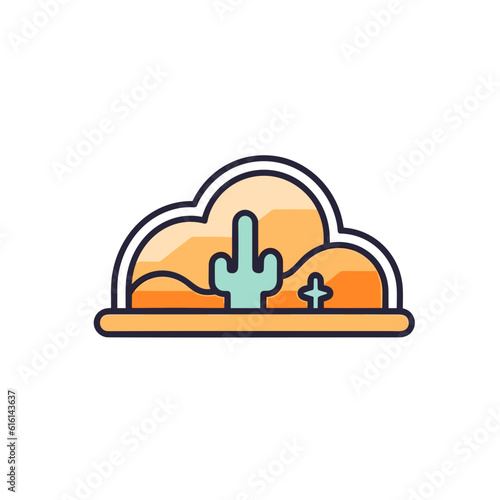 Simplistic Desert Icon on White Background.