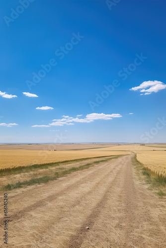 Natural landscape of outdoor farms under the blue sky and white clouds