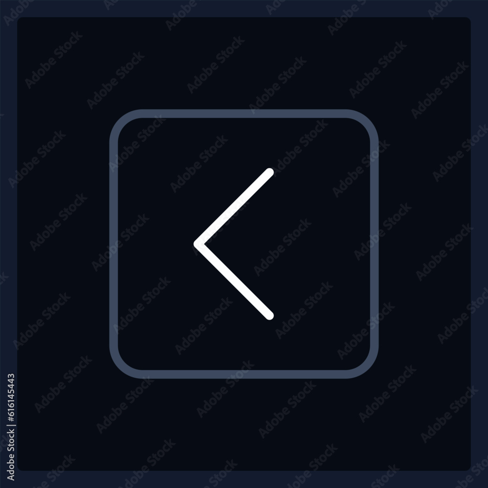 Normal back arrow button UI element template. Editable isolated vector dashboard component. Flat user interface. Visual data presentation. Web design widget for mobile application with dark theme Normal back arrow button UI element template. Editable isolated vector dashboard component. Flat user interface. Visual data presentation. Web design widget for mobile application with dark theme