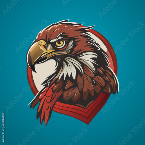 Creative illustration of an isolated hawk head that can be used as a sign, mascot or logo