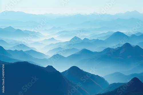 The fog and natural scenery on the outdoor mountain peak