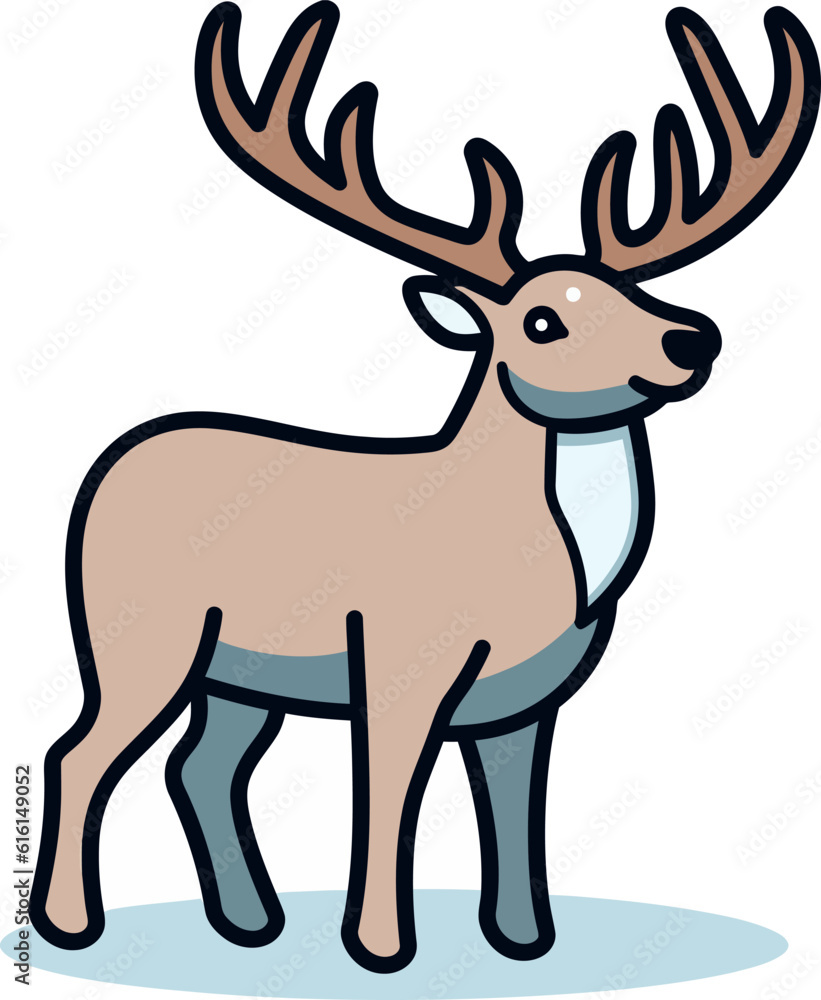 Fototapeta premium Reindeer cartoon isolated on white