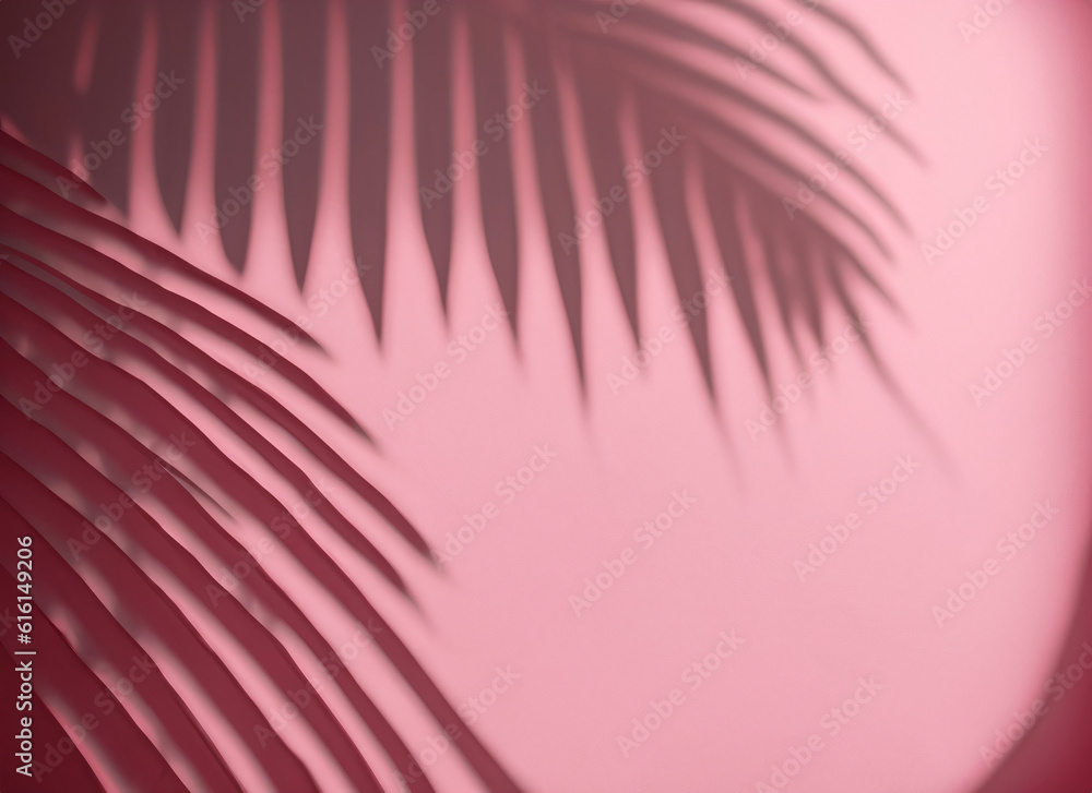 Tropical Paradise: Silhouette of Palm Trees Against a Pink Sunset | AI-Generated Vector Illustration