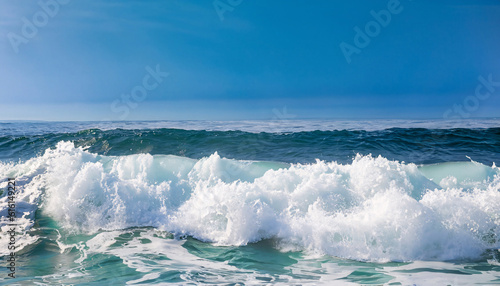 Coastal Serenity: Majestic Ocean Waves Meeting the Shoreline   AI-Generated Seascape © Deka