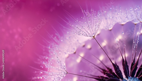 Dancing Dandelion: Macro Purple Flower in Nature's Tapestry | AI-Generated Illustration