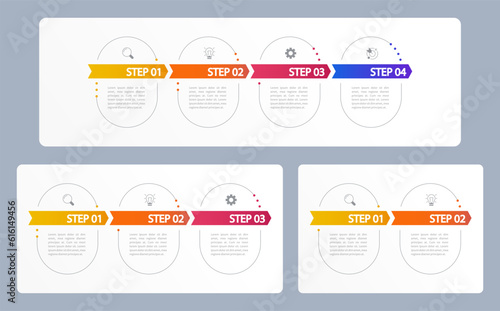 Businessman success infographic chart design template set. Editable infochart with icons. Instructional graphics with options, steps sequence. Visual data presentation. Merriweather Sans font used