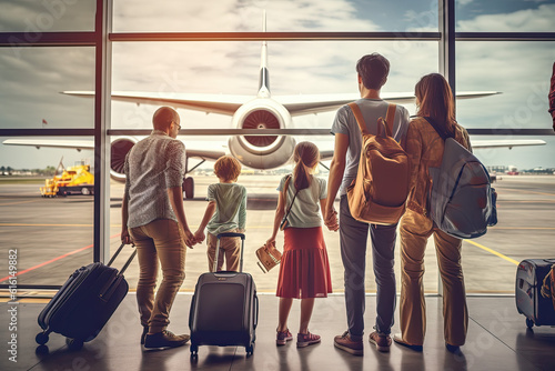 AI Prepare boarding at a family at the airport