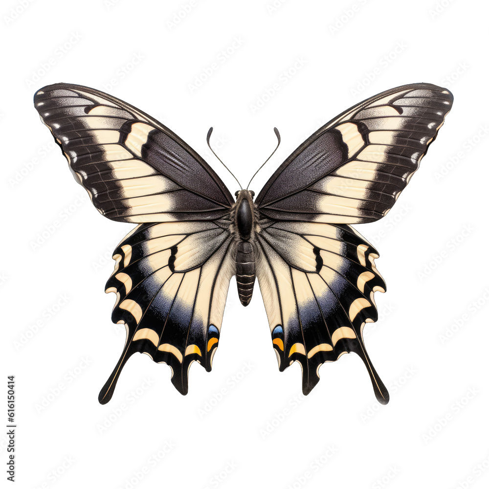 Fototapeta premium Eastern tiger swallowtail butterfly - Papilio glaucus. Transparent PNG. Generative AI