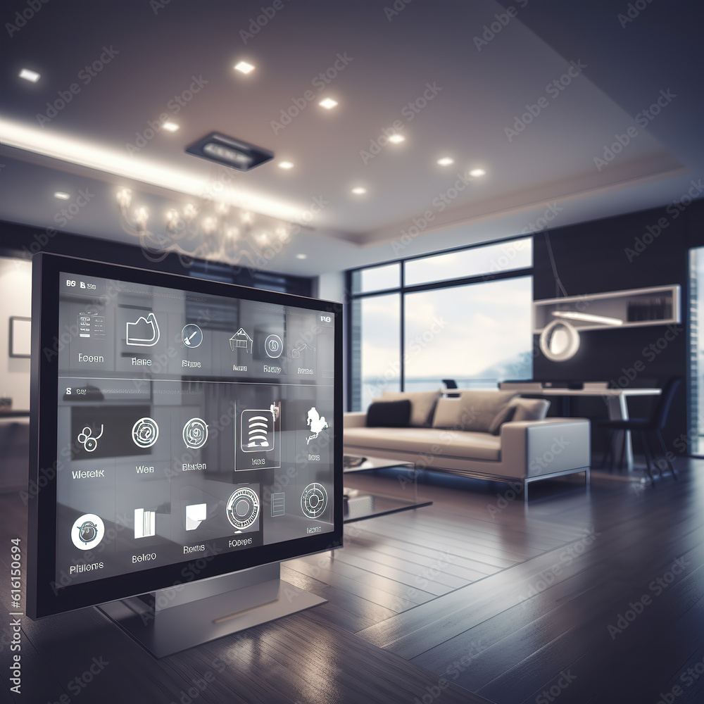 Smart home secured automation with wifi technology, Hand using smartphone as house mobile monitor such as camera, people and smart home concept Smart home secured automation with wifi technology, Hand using smartphone as house mobile monitor such as camera, people and smart home concept