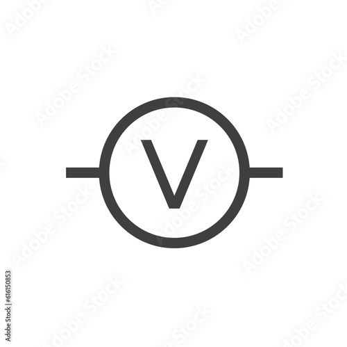 illustration of voltmeter, vector art.
