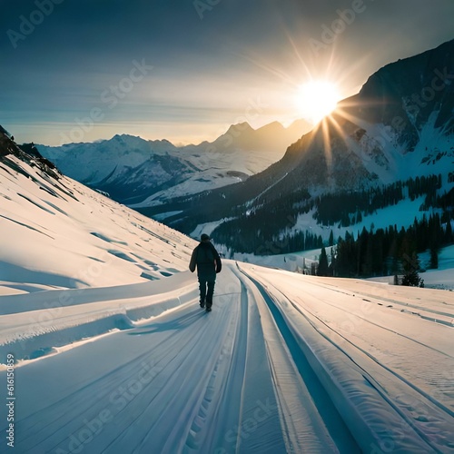 hiker in the mountains