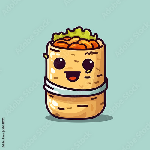 Burritos hand-drawn illustration. Mexican burrito wrap. Vector doodle style cartoon illustration