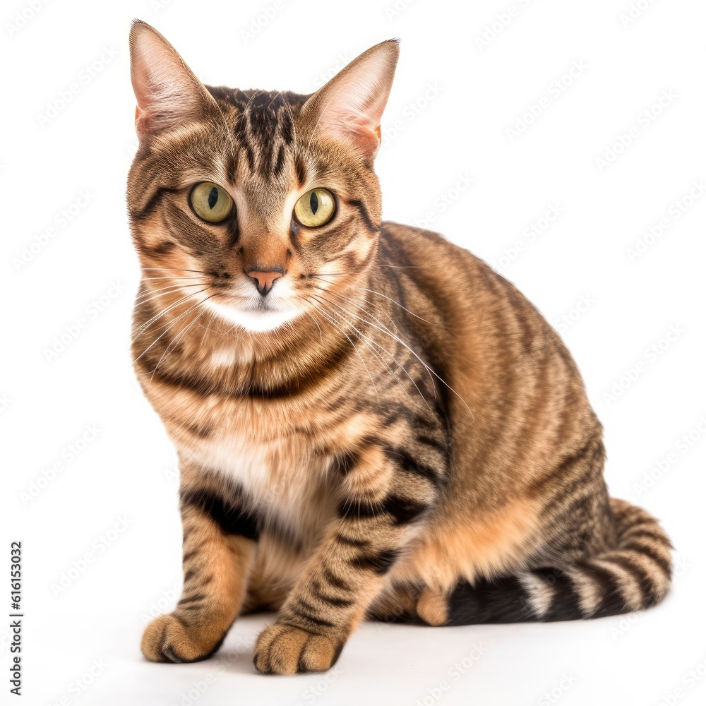 Pixie-Bob cat cat isolated on white background. Generative AI Pixie-Bob cat cat isolated on white background. Generative AI