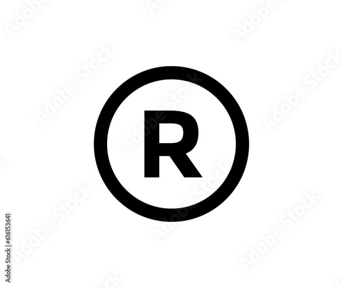 Registered trademark icon. Intellectual property sign vector design and illustration.