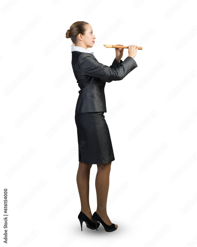 Business woman with flute Business woman with flute