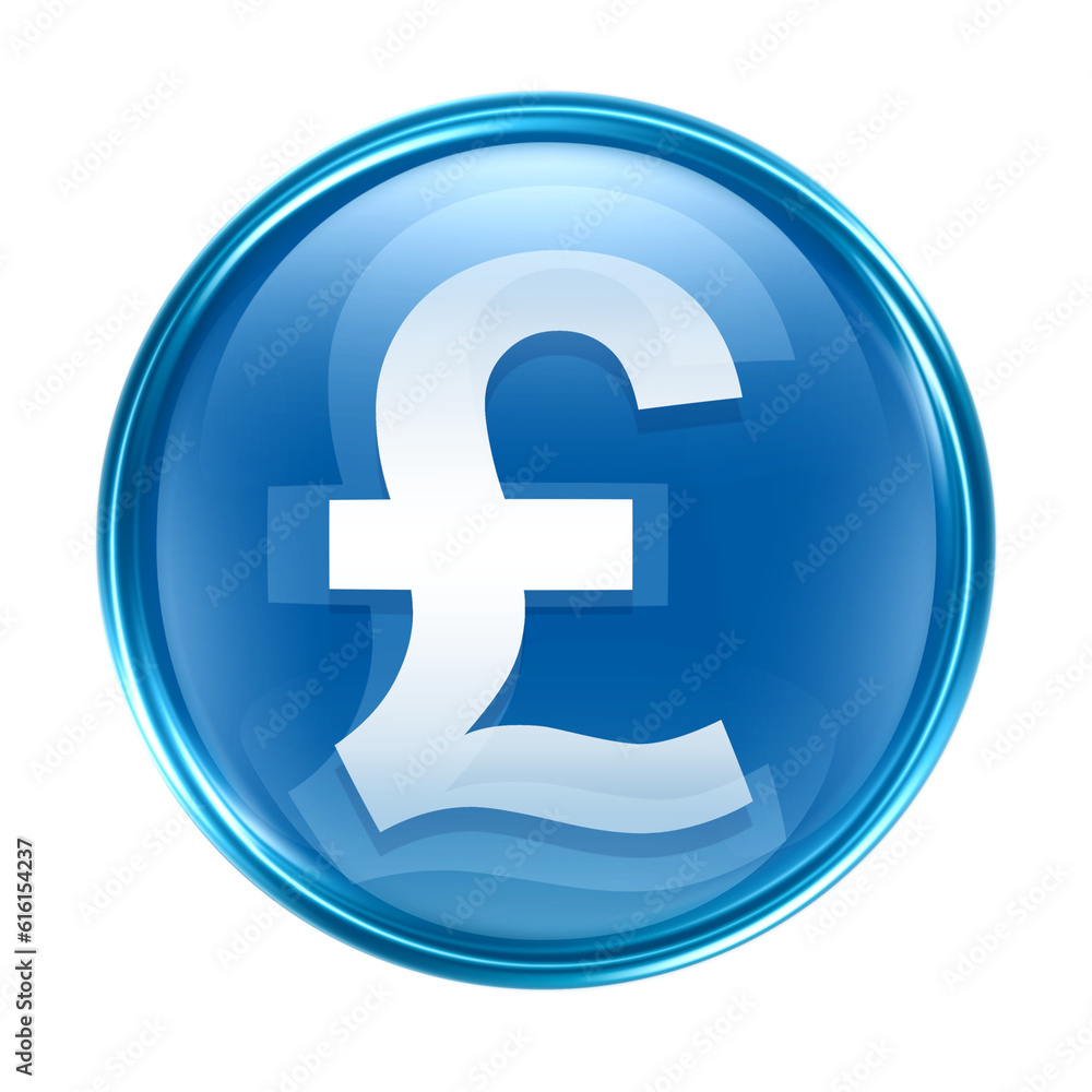 Pound icon blue, isolated on white background Pound icon blue, isolated on white background